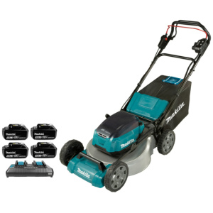 Makita DLM465PT4 (2X18V) Li-Ion Accu Grasmaaier Set (4x 5,0Ah) - 46cm - 60L - 1800 M²