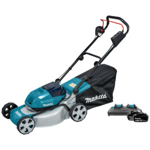 Makita DLM463PT2 (2X18V) Li-Ion Accu Grasmaaier Set (2 X 5,0Ah) - 46cm - 60L - 1600 M²