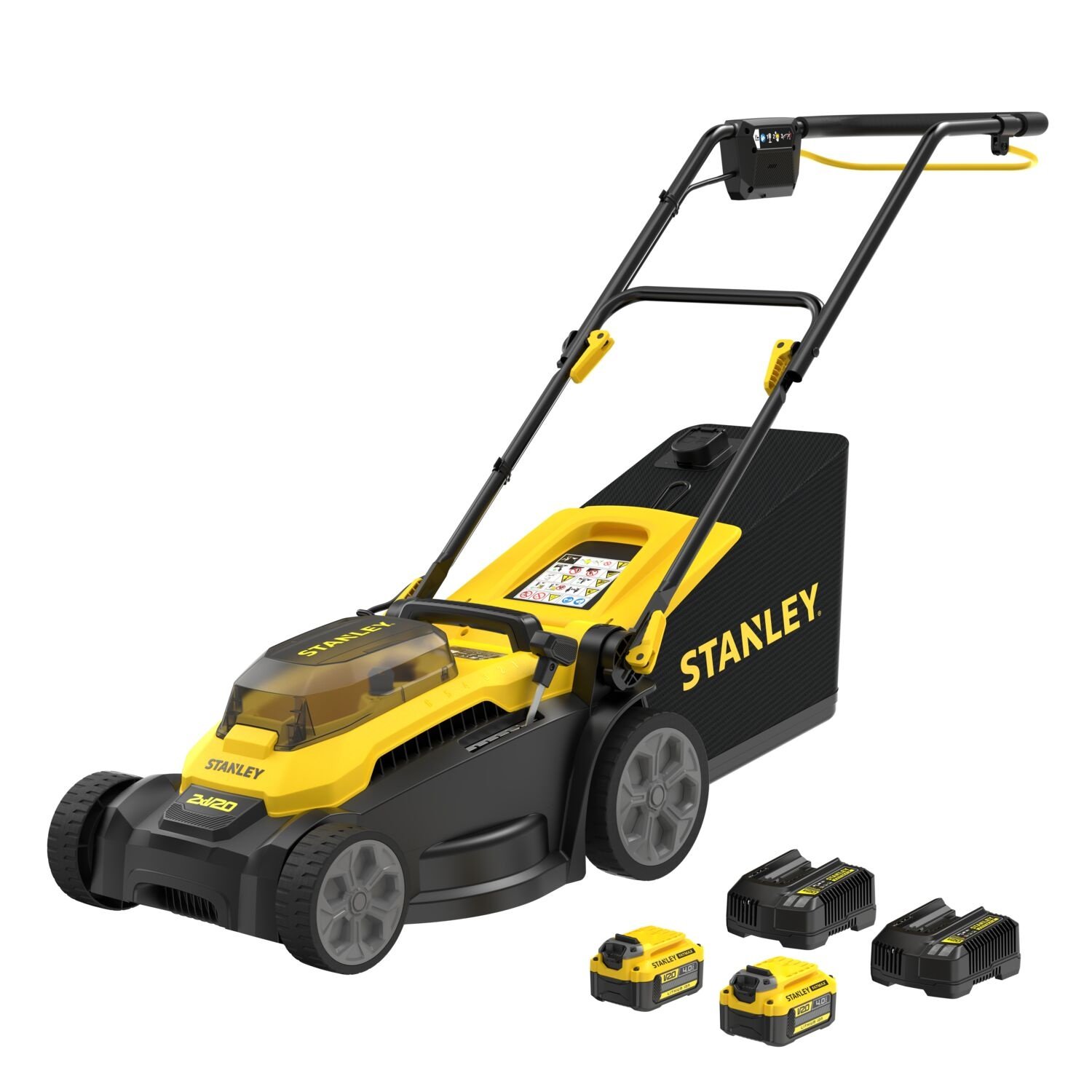 Stanley FATMAX SCMWP3701M2-QW V20 Accu Grasmaaier 37 cm – 3-in-1 – Brushless – 2x 4.0Ah Set